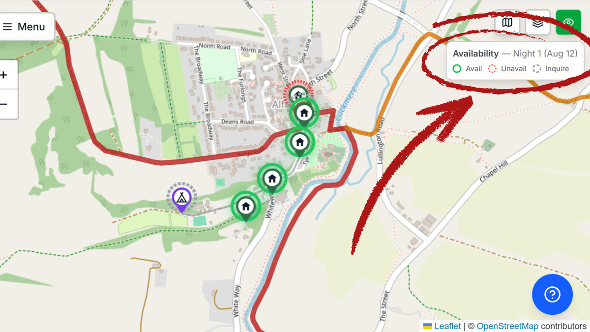 Live accommodation availability on map